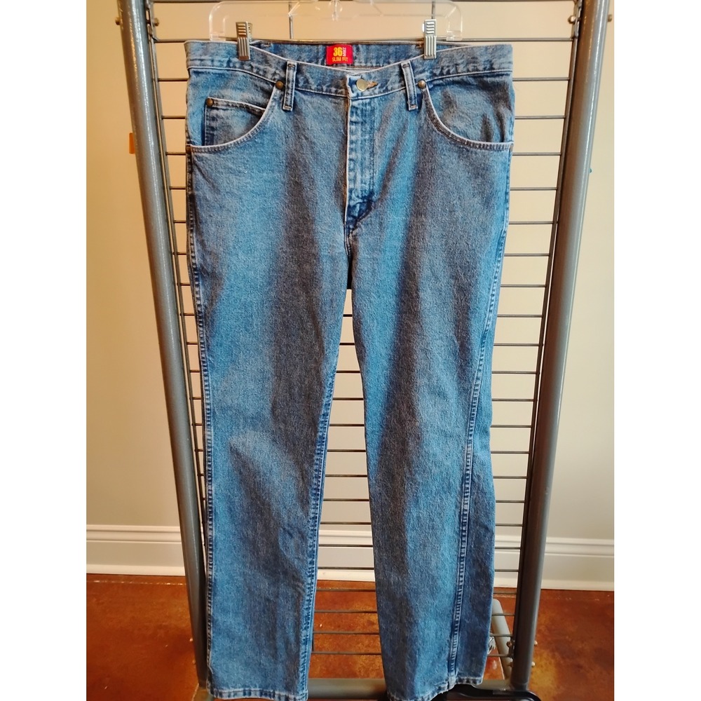 Wrangler Cowboy Cut 36MWZ Slim Fit Mens Jeans Blue Denim 36x34 36MWZDS